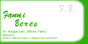 fanni beres business card